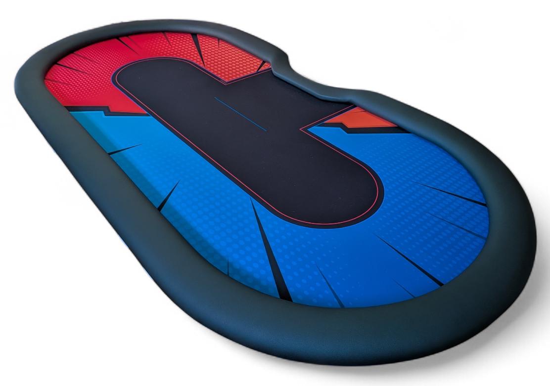 Comic Pokertisch mit blauer welle