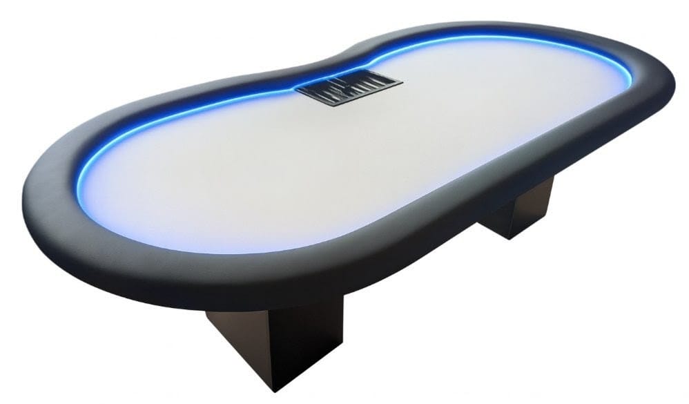 Pokertisch mit Kastentischbeinen und LED Licht