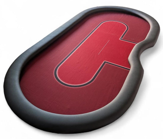 Pokertisch rot mit zwei Farben